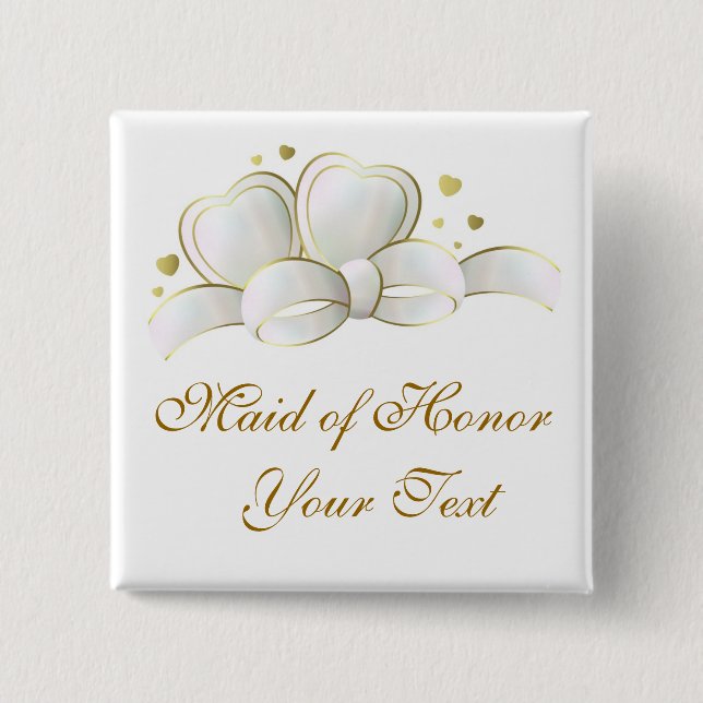 Chapa Cuadrada Maid of Honor Pin (Anverso)