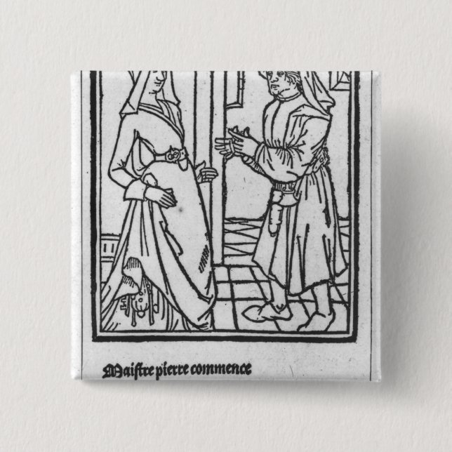 Chapa Cuadrada Maitre Pathelin y Guillemette (Anverso)