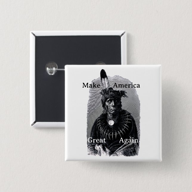 Chapa Cuadrada Make America Great Again Button (Anverso y reverso)