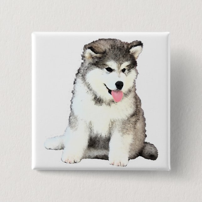 Chapa Cuadrada Malamute de Alaska (Anverso)