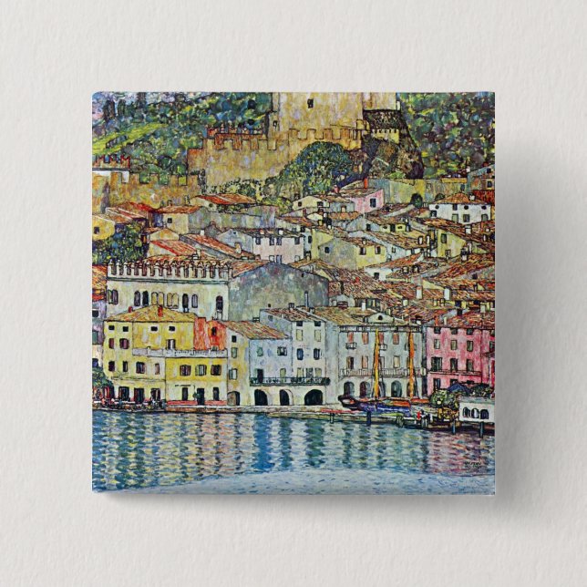 Chapa Cuadrada Malcena en el Gardasee de Gustavo Klimt (Anverso)