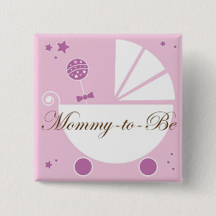 Chapa Cuadrada Mamá a ser Pin de Baby Shower