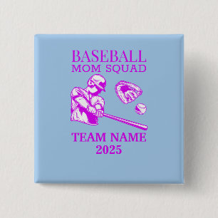 Chapa Cuadrada Mamá de béisbol personalizada
