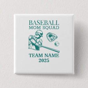 Chapa Cuadrada Mamá de béisbol personalizada