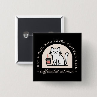 Chapa Cuadrada Mamá de gato amantes del café divertido