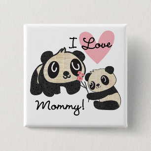 Chapa Cuadrada Mamá del amor de las pandas I