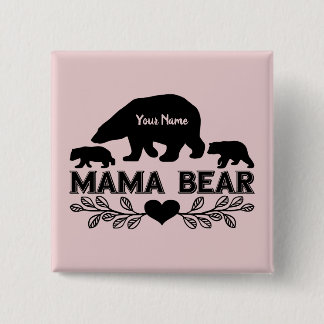 Chapa Cuadrada Mamá del oso Personalizable se cuece la silueta