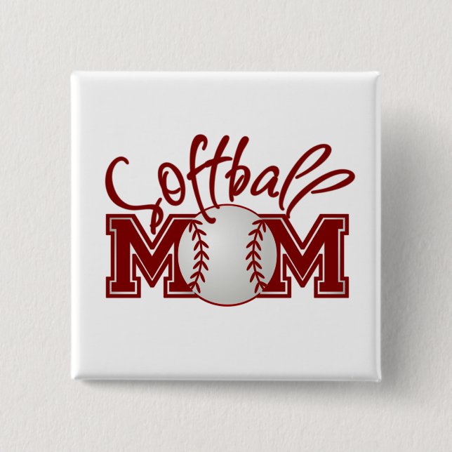 Chapa Cuadrada MAMÁ del softball (Anverso)
