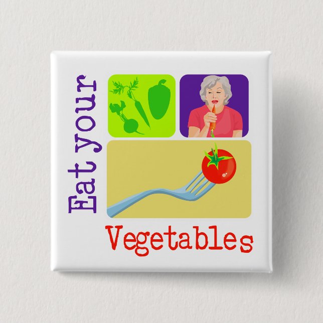 Chapa Cuadrada Mamá dice, come tus verduras (Anverso)
