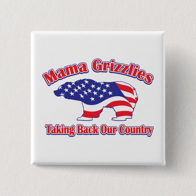 Chapa Cuadrada Mama Grizzlies (Anverso)