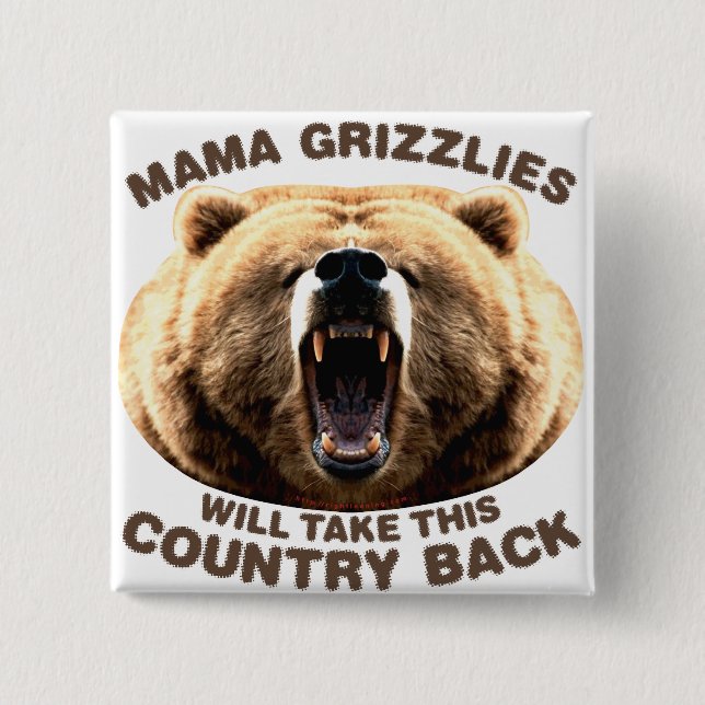 Chapa Cuadrada Mama Grizzlies (Anverso)