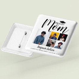 Chapa Cuadrada Mamá Orgullosa Moderna | Camiseta de graduación de