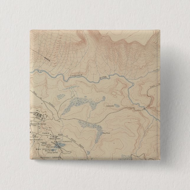 Chapa Cuadrada Mamut Hot Springs y vecindad 2 (Anverso)