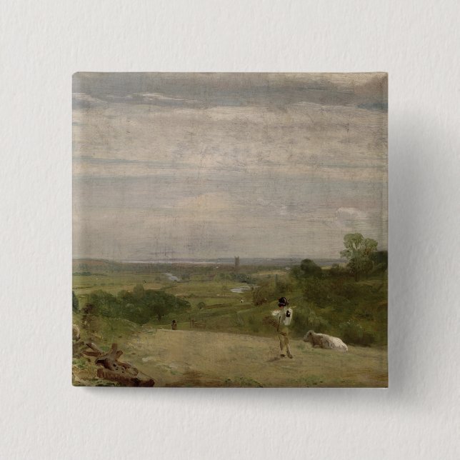 Chapa Cuadrada Mañana del verano de John Constable el |: Dedham (Anverso)