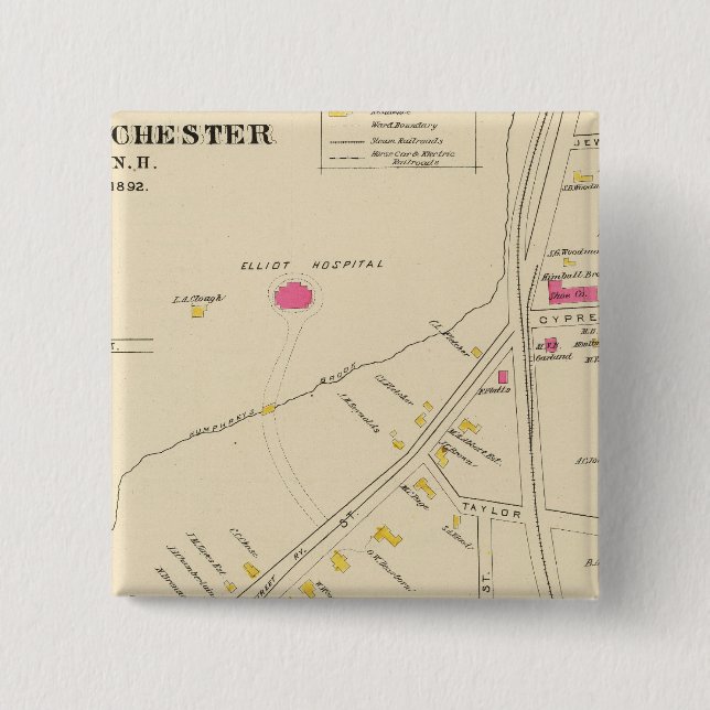 Chapa Cuadrada Manchester, NH, Sala 6 2 (Anverso)