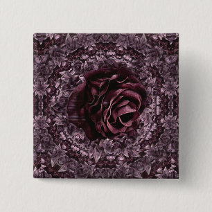 Chapa Cuadrada Mandala de rosa 