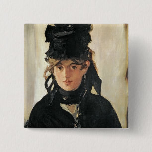Chapa Cuadrada Manet el   Berthe Morisot con un ramo de violetas