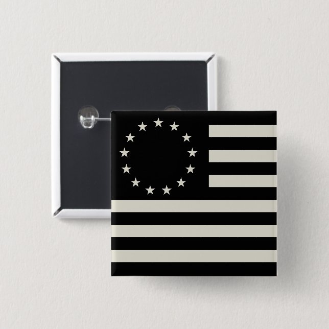 Chapa Cuadrada Manga, Bandera Betsy Ross o Bandera Circular Ameri (Anverso y reverso)