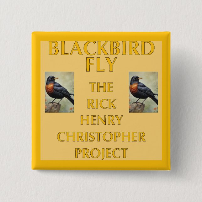 Chapa Cuadrada Manga de imágenes de vuelo de Blackbird (Anverso)