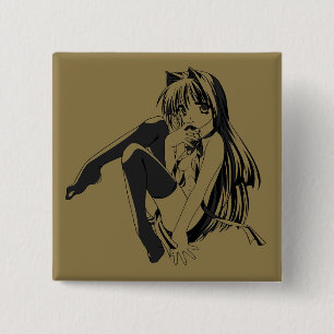 Chapa Cuadrada Manga, Neko Catgirl Furry Kawaii Loli