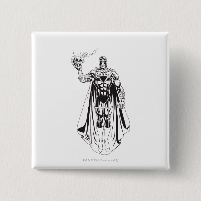 Chapa Cuadrada Mano negra con el cráneo 3 (Anverso)