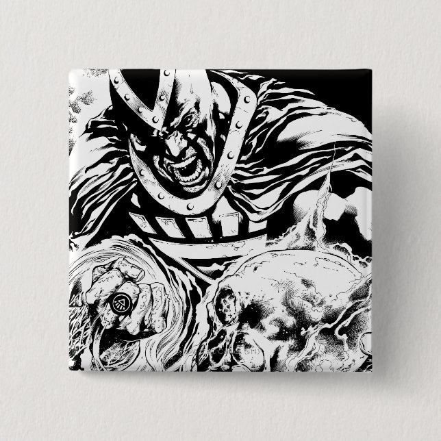 Chapa Cuadrada Mano negra con el panel 2 del cráneo (Anverso)