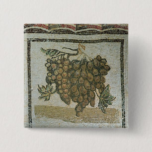 Chapa Cuadrada Manojo de uvas blancas, mosaico romano