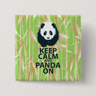 Chapa Cuadrada Mantén la Calma y Panda Encendido Diseño Original 