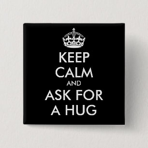 Chapa Cuadrada MANTENER LA CALMA Y PEDIR UN ENORME texto personal