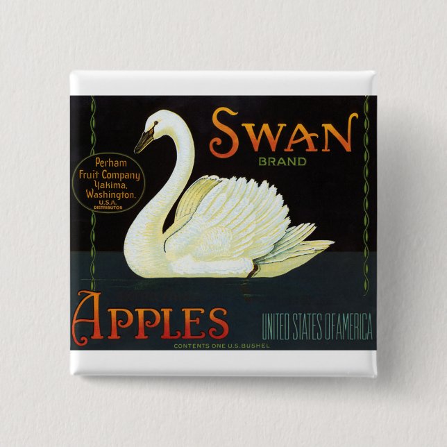 Chapa Cuadrada Manzanas de marca de Swan (Anverso)