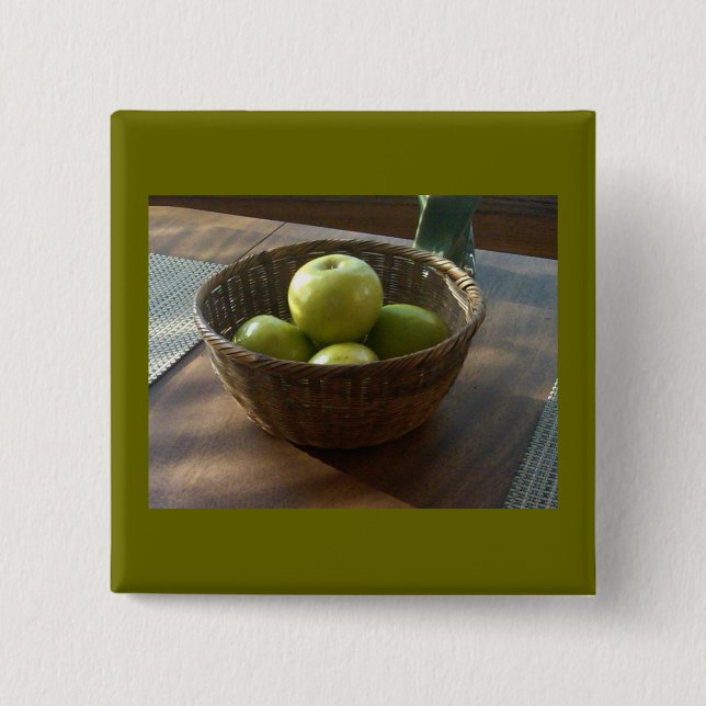 Chapa Cuadrada Manzanas verdes (Anverso)