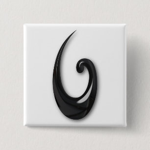Chapa Cuadrada Maori-Fish Hook-obsidian