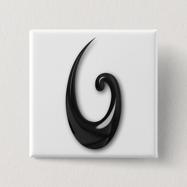 Chapa Cuadrada Maori-Fish Hook-obsidian (Anverso)