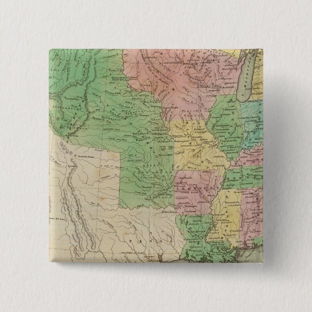 Chapa Cuadrada Mapa 2 de los Estados Unidos (Anverso)