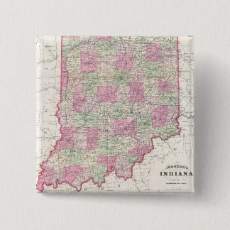 Chapa Cuadrada Mapa Antiguo de Indiana (1864)