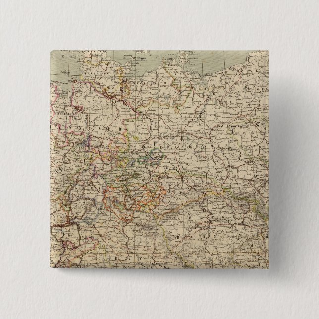 Chapa Cuadrada Mapa Atlas de Alemania (Anverso)