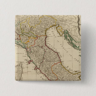 Chapa Cuadrada Mapa Atlas de color mano de Italia
