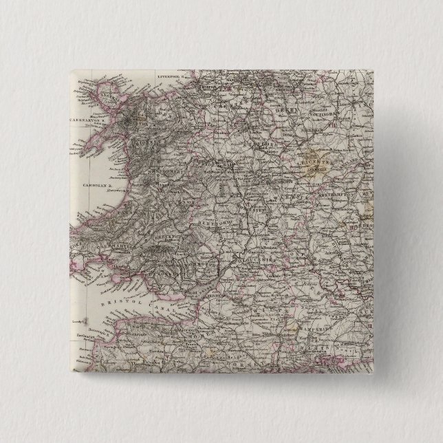 Chapa Cuadrada Mapa Atlas de Inglaterra (Anverso)