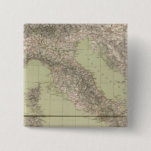Chapa Cuadrada Mapa Atlas de Italia (Anverso)