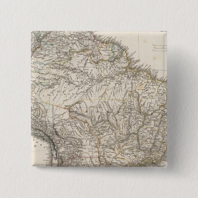 Chapa Cuadrada Mapa compuesto de Sudamérica (Anverso)