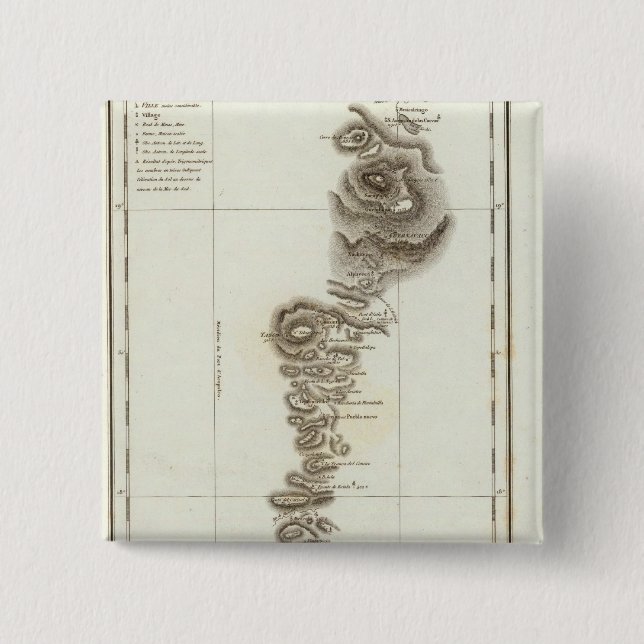 Chapa Cuadrada Mapa de Acapulco a Ciudad de México (Anverso)