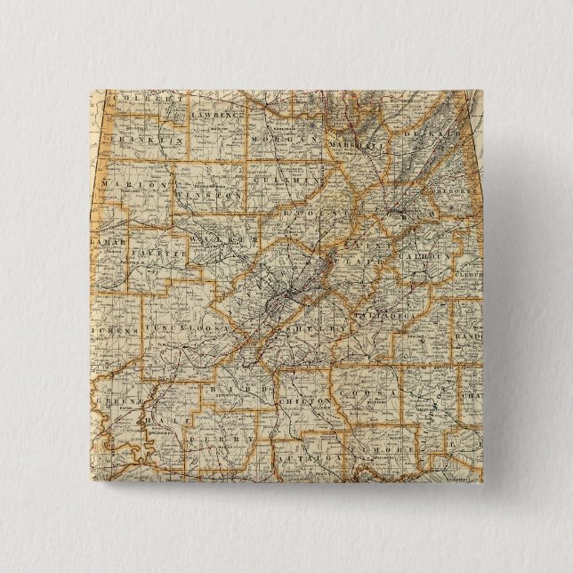 Chapa Cuadrada Mapa de Alabama (Anverso)