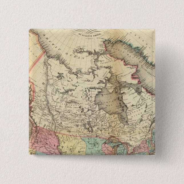 Chapa Cuadrada Mapa de América del Norte 3 (Anverso)