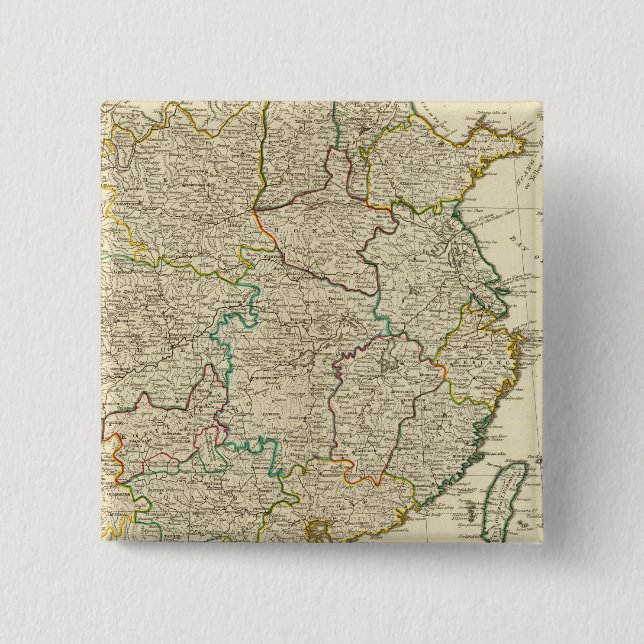 Chapa Cuadrada Mapa de atlas de China y Corea (Anverso)