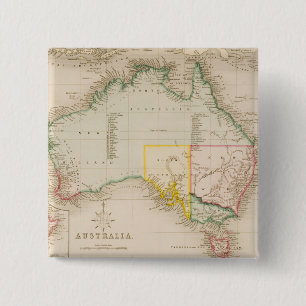Chapa Cuadrada Mapa de Australia y de Nueva Zelanda