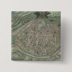 Chapa Cuadrada Mapa de Aviñón, de "Civitates Orbis Terrarum"