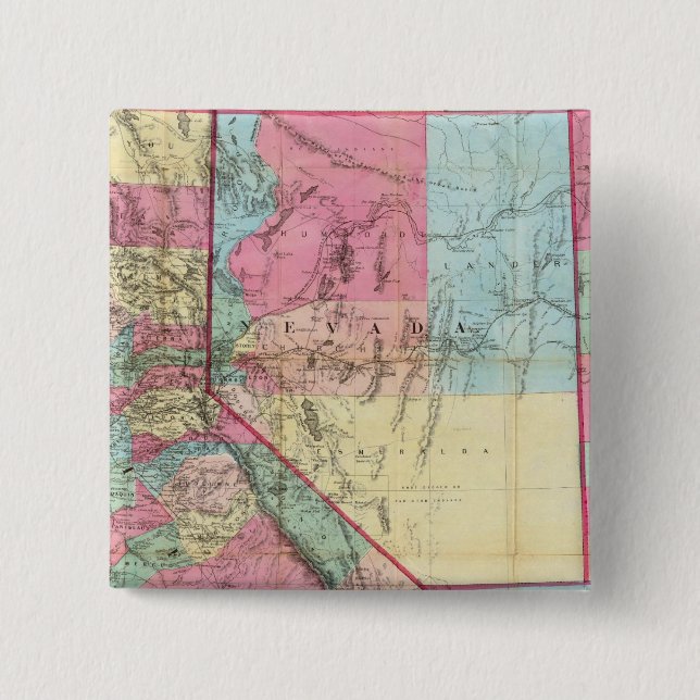 Chapa Cuadrada Mapa de Bancroft de California, Nevada (Anverso)