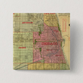 Chapa Cuadrada Mapa de Blanchard de Chicago y alrededores