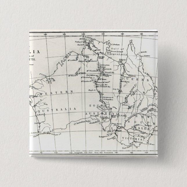 Chapa Cuadrada Mapa de bosquejo de Australia (Anverso)