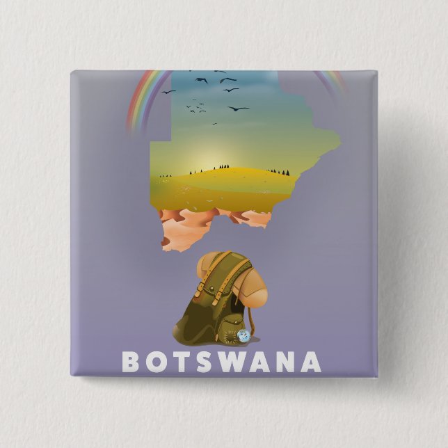 Chapa Cuadrada mapa de Botsuana (Anverso)
